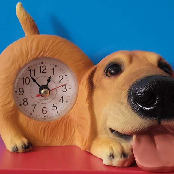 Cute Dog Desk Tabletop Clock Home/Office Table Analog Clocks Decoration - Picture 2 of 4